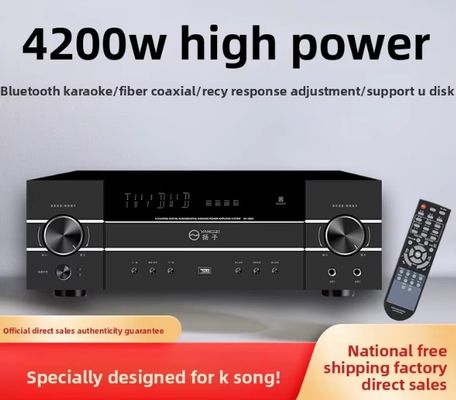 5.1CH 4200W 高出力プロオーディオアンプ（アンチフィードバック、BTワイヤレス、ホームカラオケ、ステージパフォーマンス、KTV会議用）
