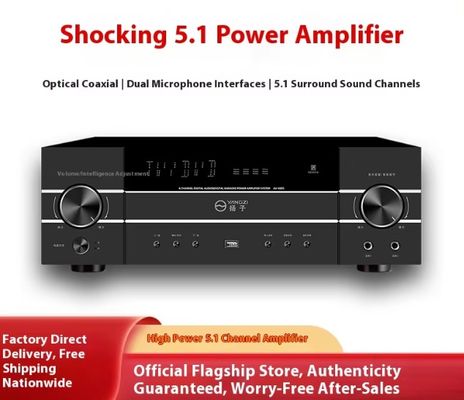 5.1CH 4200W 高出力プロオーディオアンプ（アンチフィードバック、BTワイヤレス、ホームカラオケ、ステージパフォーマンス、KTV会議用）