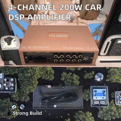 ホットセール 4*50W ABクラス カーアンプ 4チャネル DSP クロスオーバー サブウーファーアンプ オートパワー (コントロールパネルなし)