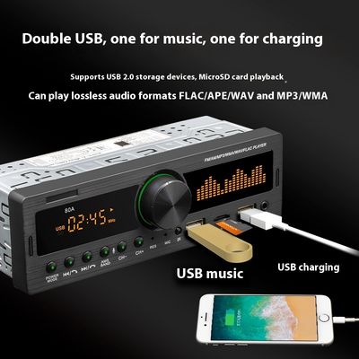 Creatall 新車MP3プレーヤー USBフラッシュドライブスロット BT 無線FMラジオ ハンドフリー MP3&TFカードと互換性