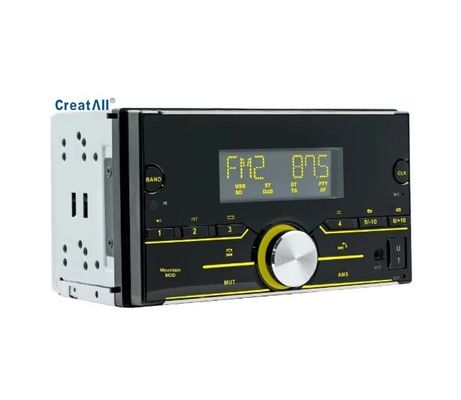 Creatall 12V デュアルディスクカーMP3プレーヤー スマートBluetoothカーアンプラジオ カラフルライト Aux SDカード接続 1年保証