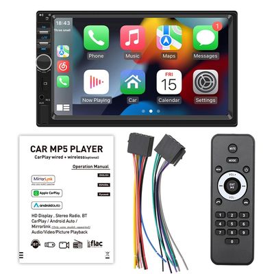Creatall 7インチ HD 大画面カーラジオ 中央制御 MP5 BTプレーヤー CarPlay USB対応 WAV MP3 APE AAC FLAC ポータブル