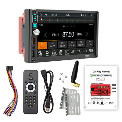 Creatall 7インチ デュアルリール リバースカメラ MP5プレーヤー Bluetoothセントラルコントロールスクリーン CarPlayナビゲーション Android Autoミラー