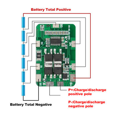 6S 5A10A 18650 Lithium Battery Protection Board with Balanced 22V Solar Street Lamp Spray on PCB Base