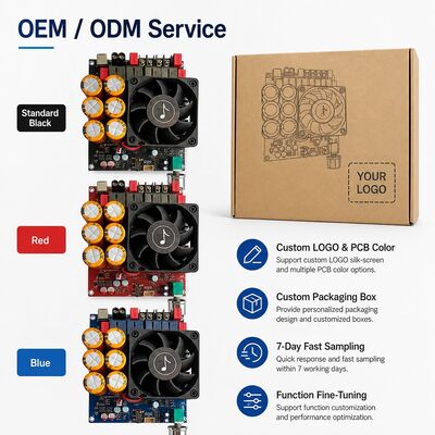 600W+600W デュアルTPA3255アンプボードファン冷却クラスDステレオアンプボードDC18-50V