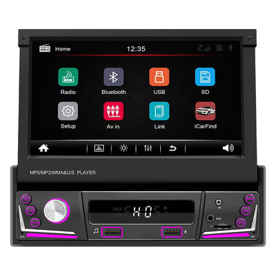 7インチ伸縮1DINスクリーンカー MP5/MP3プレーヤー スマート BTワイヤレス ユニバーサル カード挿入可能 ラジオ Carplay Android Auto